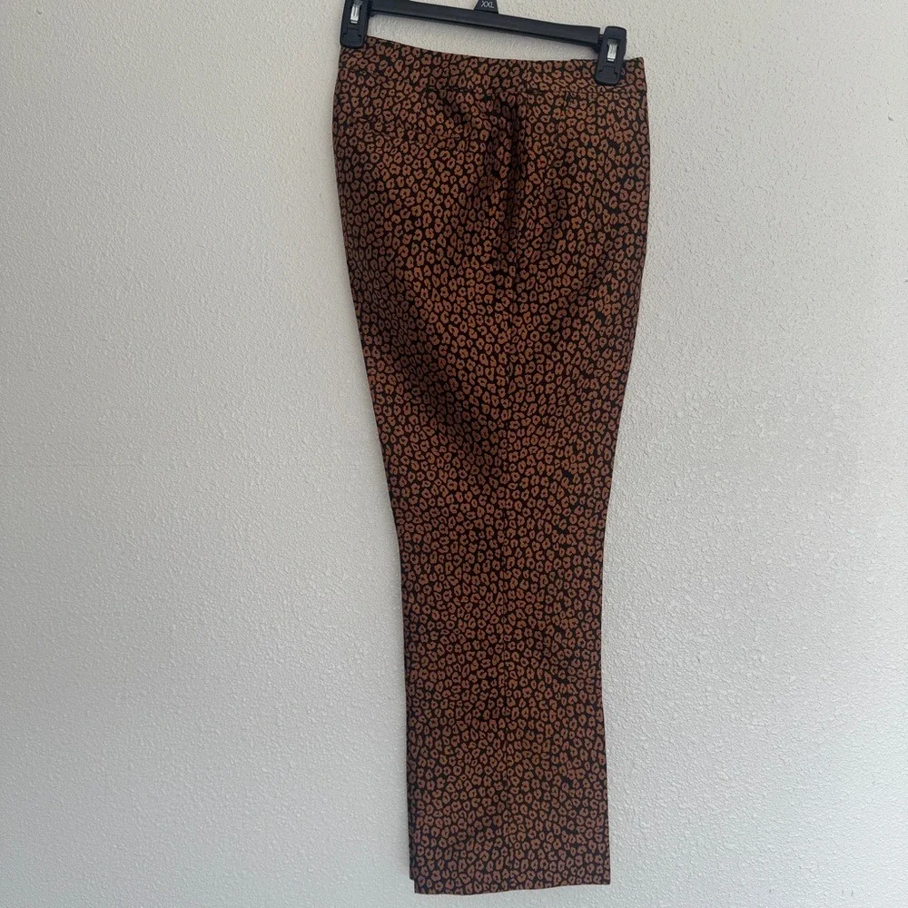 Kate‎ Spade Size 8 Flora Leopard Jacquard Crop Trouser Pants